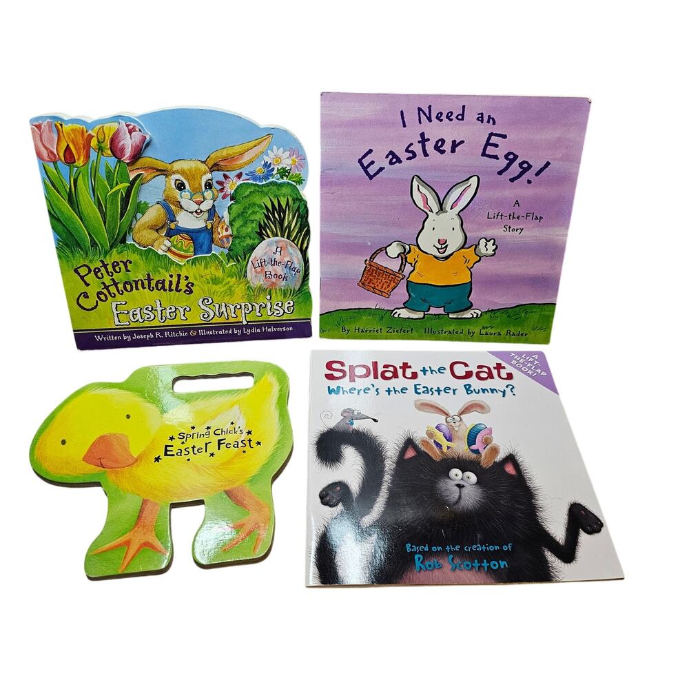 Childrens Easter Books Vintage Lift The Flap Modern Story Books Set of Four